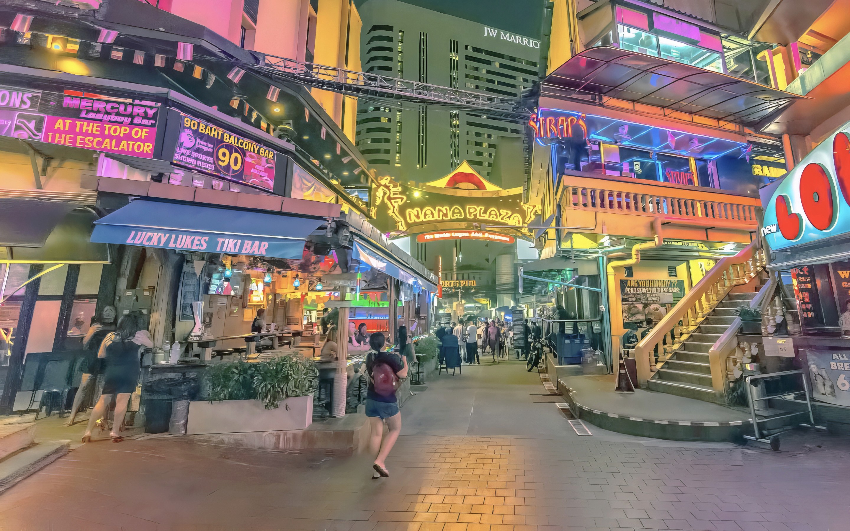 Bangkok's infamous night time party area Nana Plaza