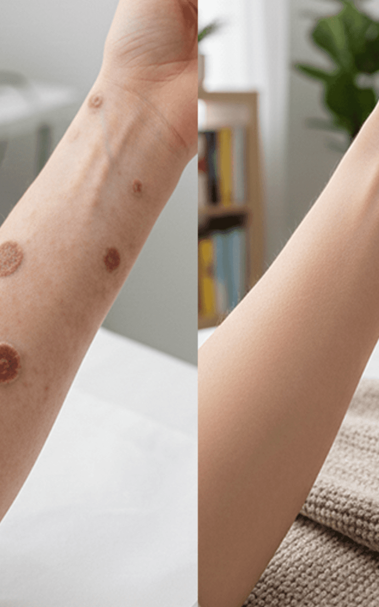 Before and after treatment - hand