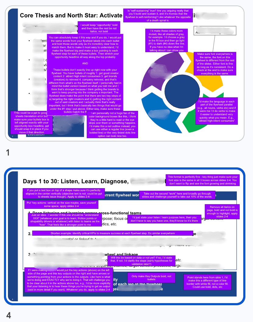 Powerpoint slide with comments on it