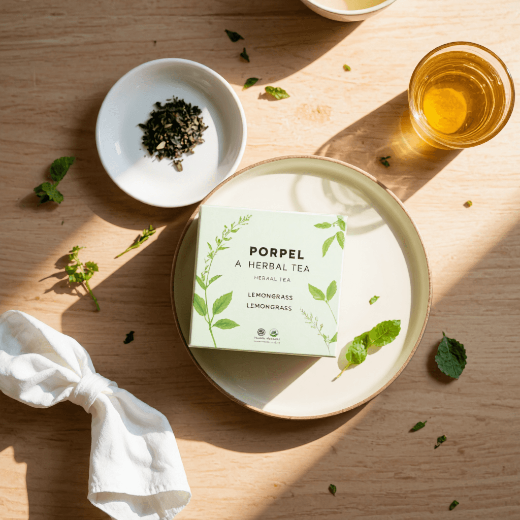 product photography of herbal tea box