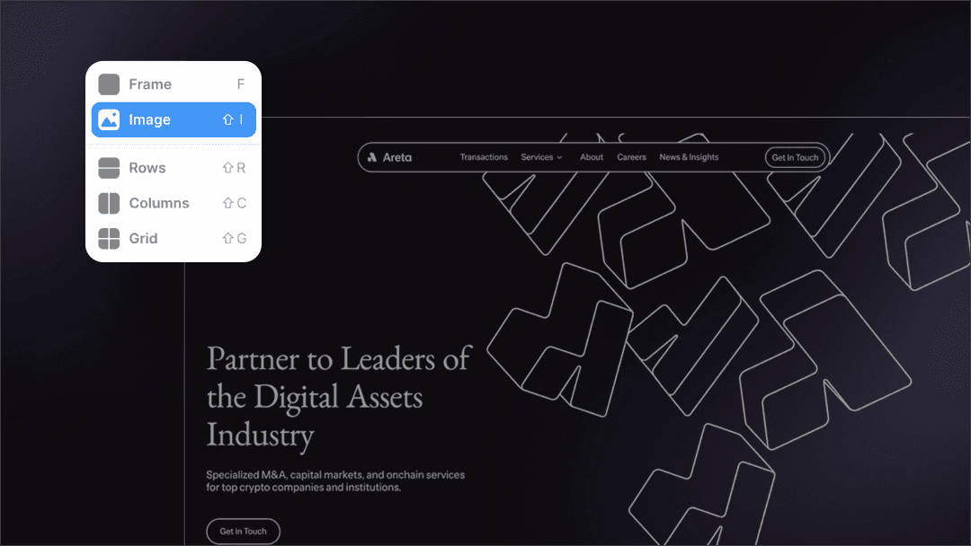 Landing page hero section