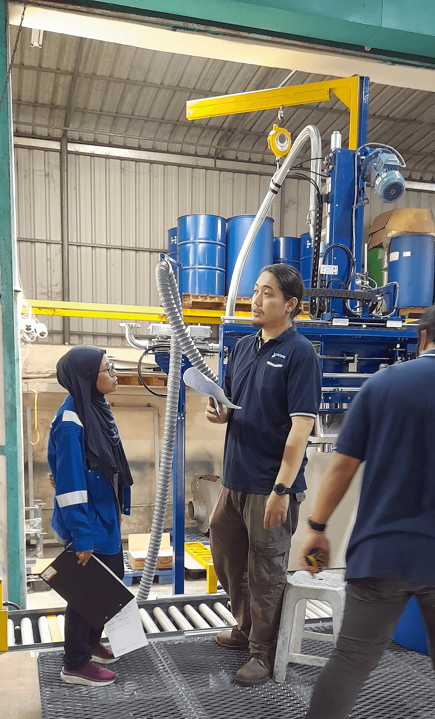 Quality Control (QC) inspection and initial testing of the completed filling machine.	
