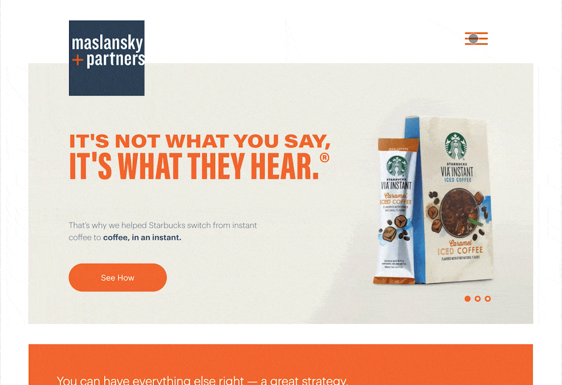 Web design mockup for Mansklansky Partners, showing a professional website layout with clean typography. 