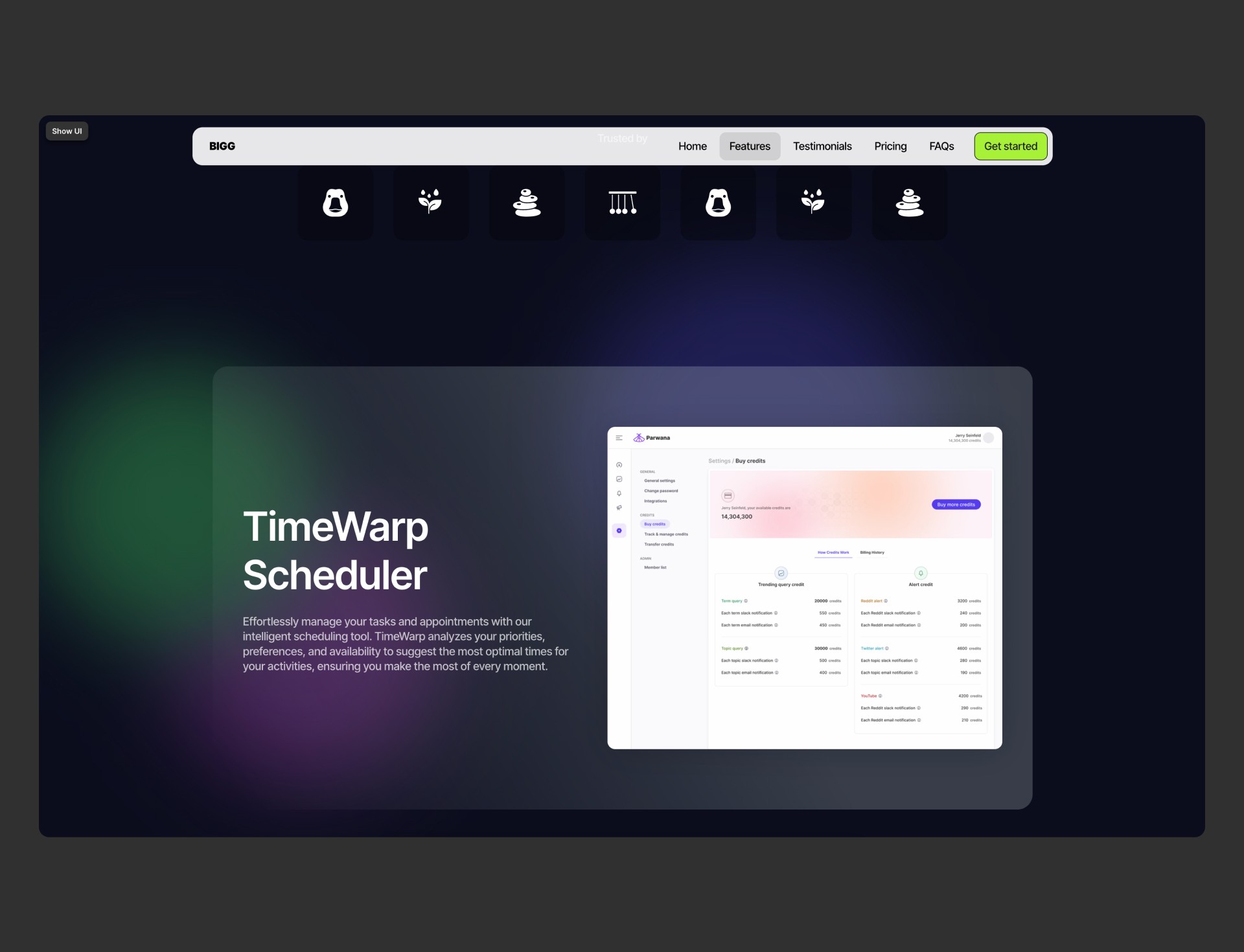 BIGG homepage screenshot