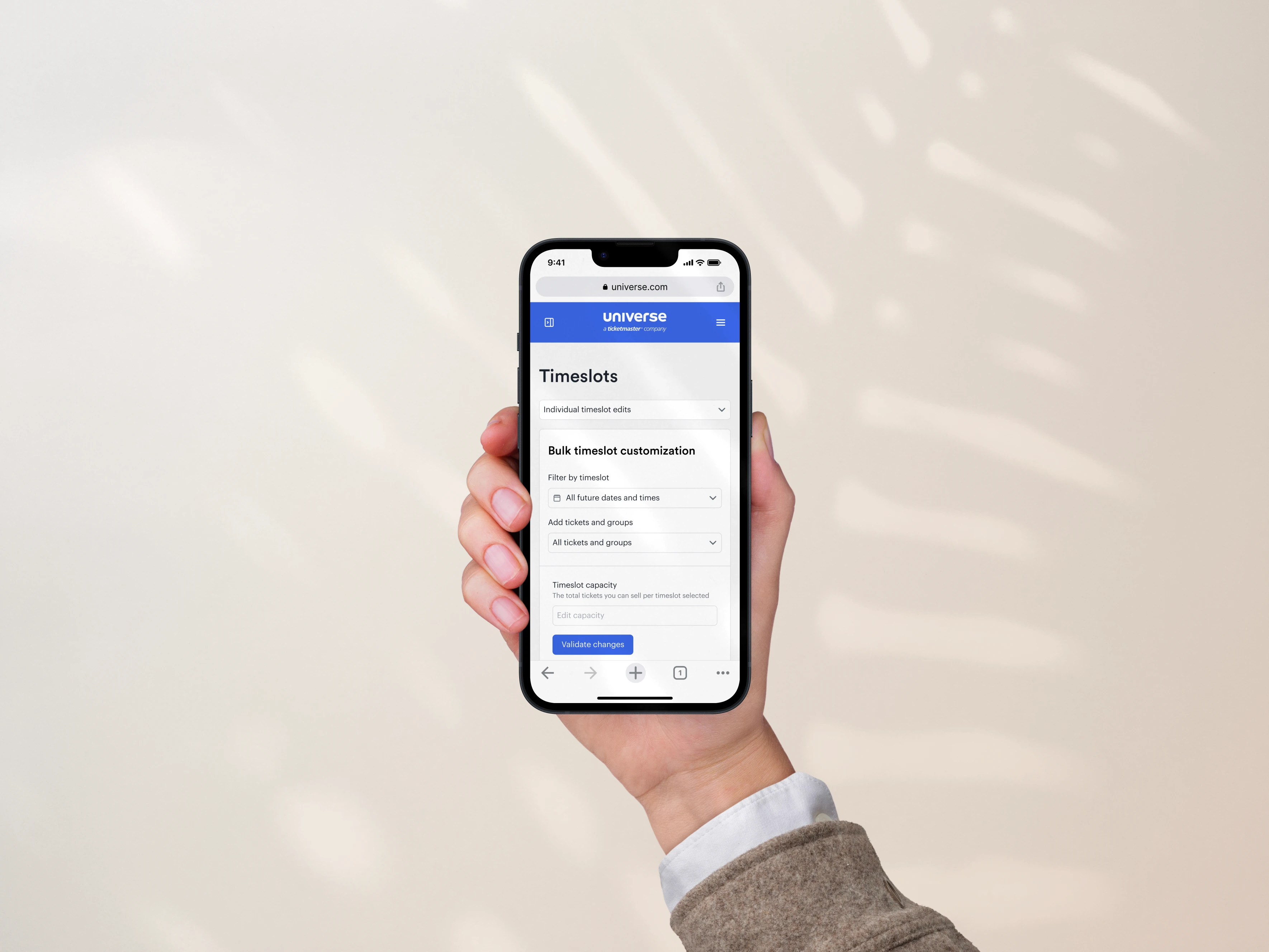 Universe bulk edits mockup, leading to case study.