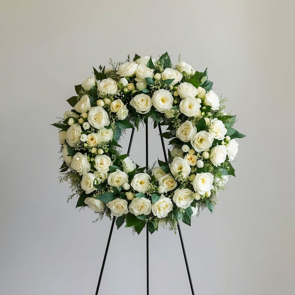 Infinite Peace Wreath – funeral sympathy floral arrangement, hand-delivered by local DMV florist | Our Legacy Thread™