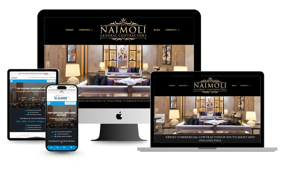 Responsive website design showcase for naimoli general contractor