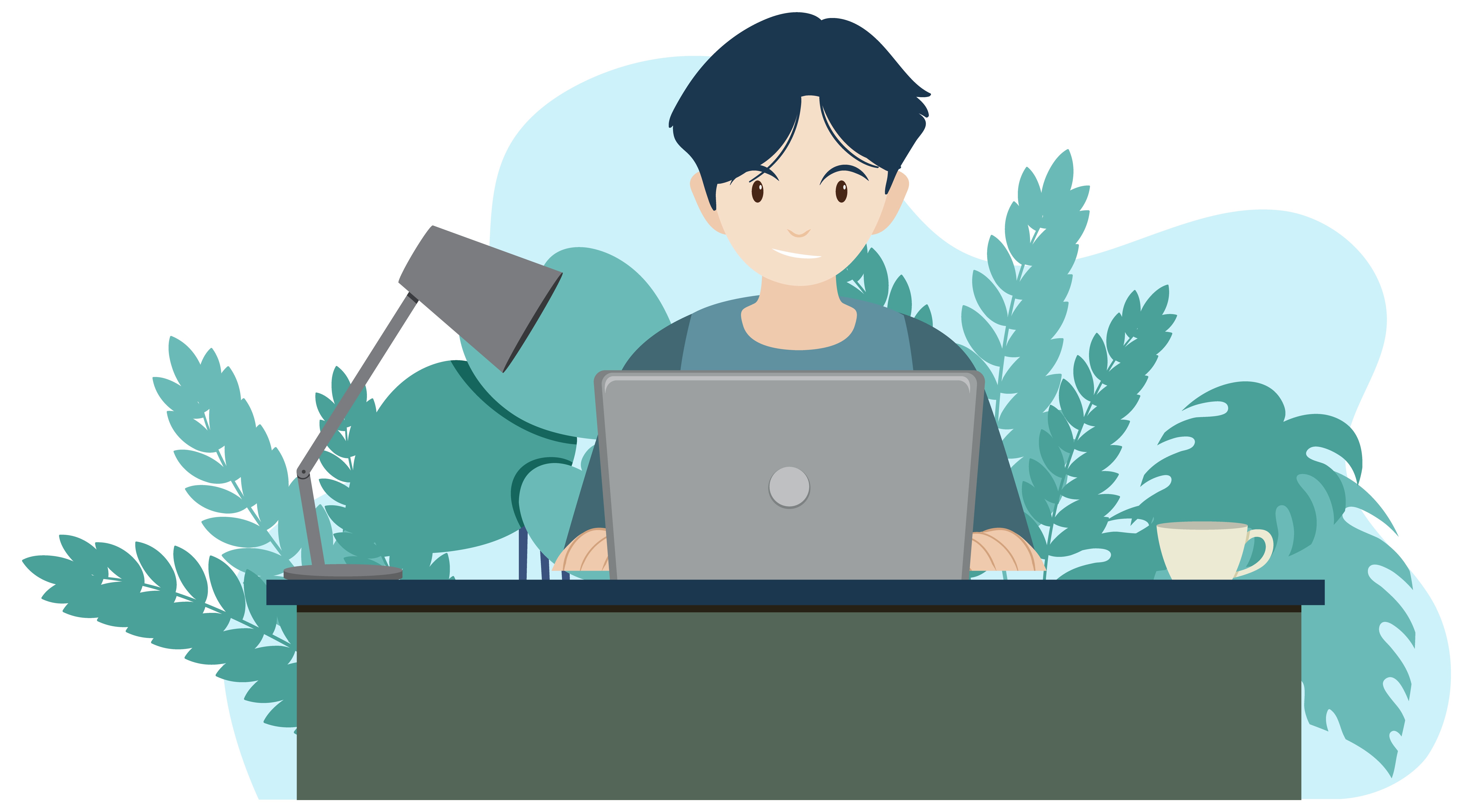 a person working on the desk