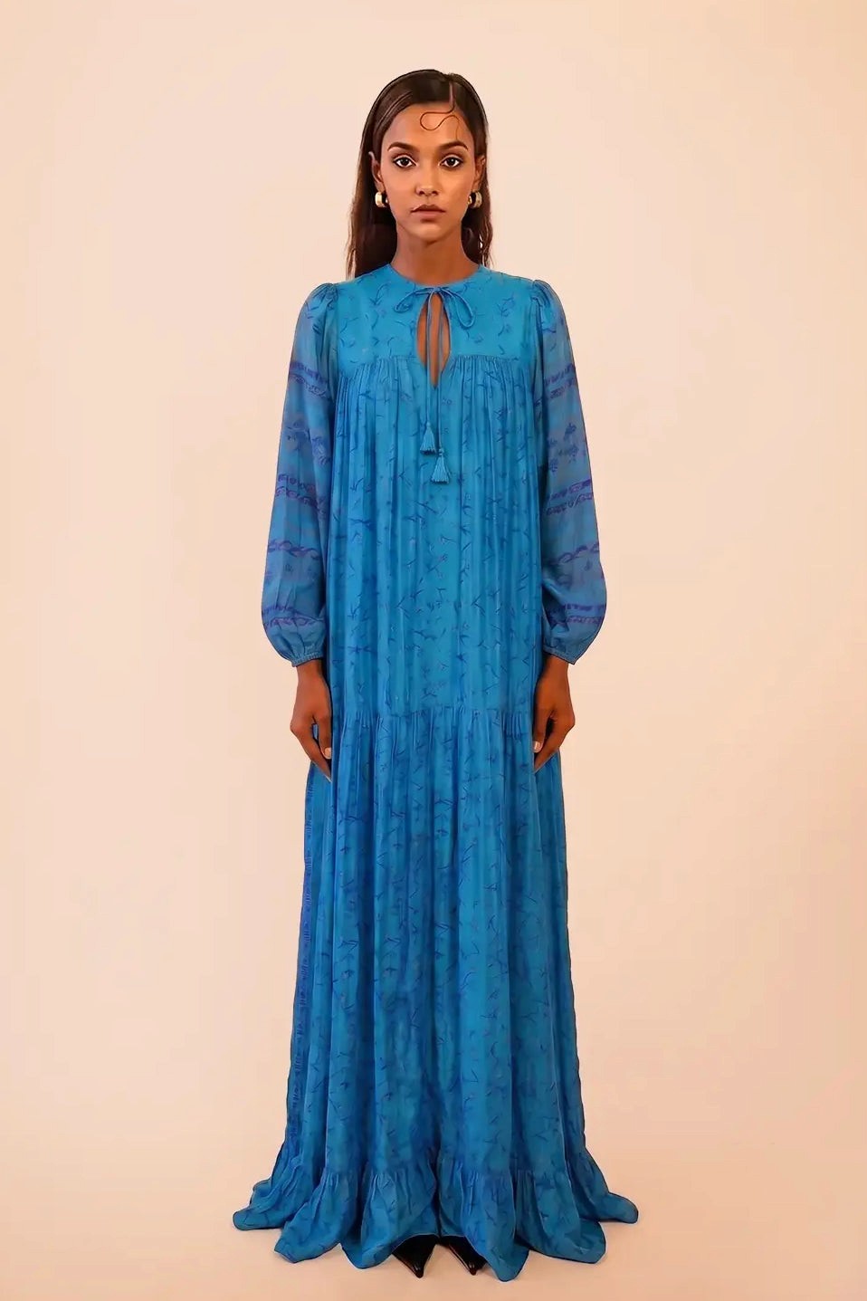 SAIA III, our one-of-a-kind maxi dress made in-house using a vintage silk saree. 