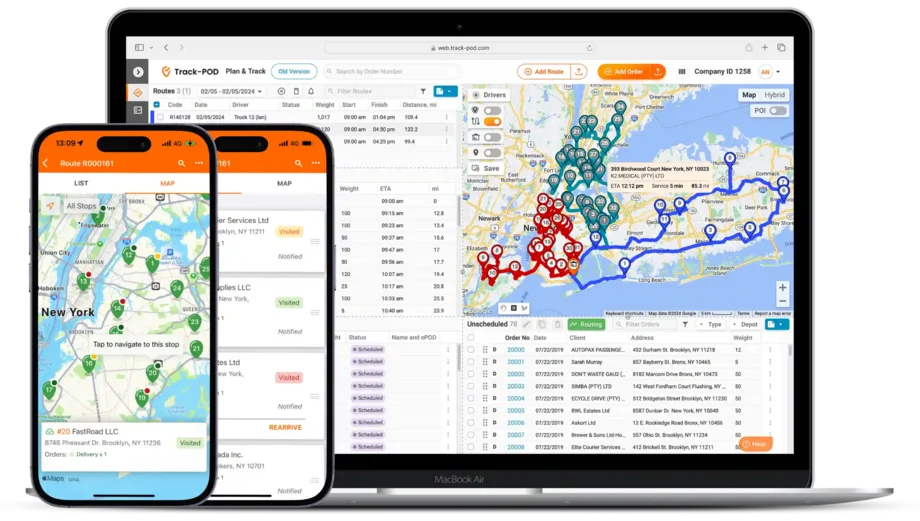 Track-POD-i töölaud ja mobiilirakendus