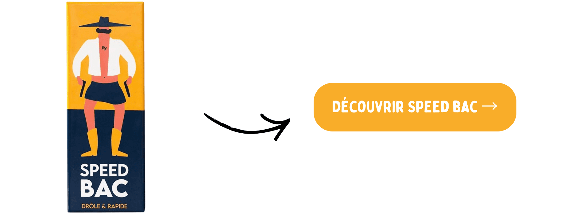 Speed Bac Jaune sur fond blanc avec bouton d'achat