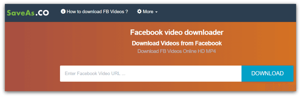 SaveAs.CO facebook video downloader