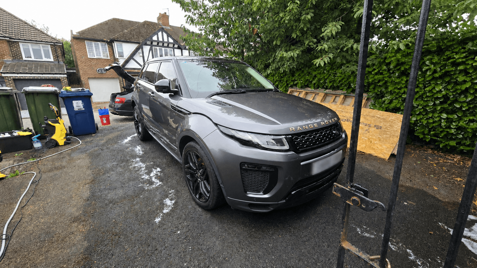 Grey Range Rover Evoque after interior and complimentary exterior detailing