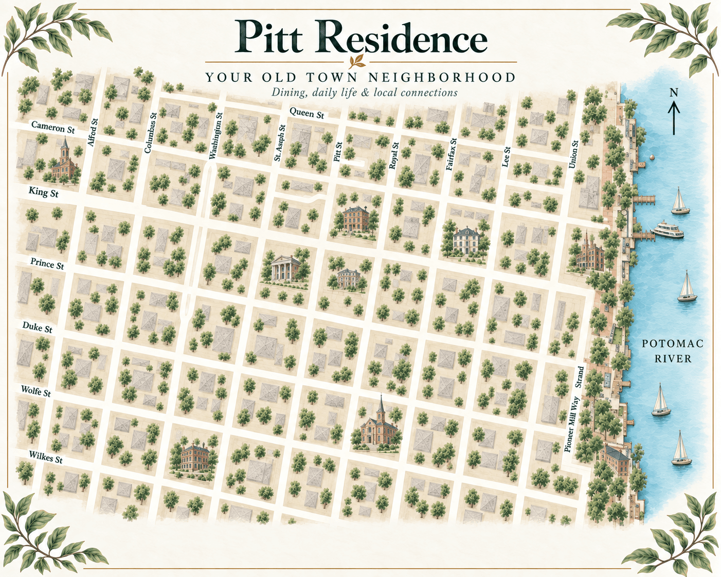 Illustrated neighborhood map