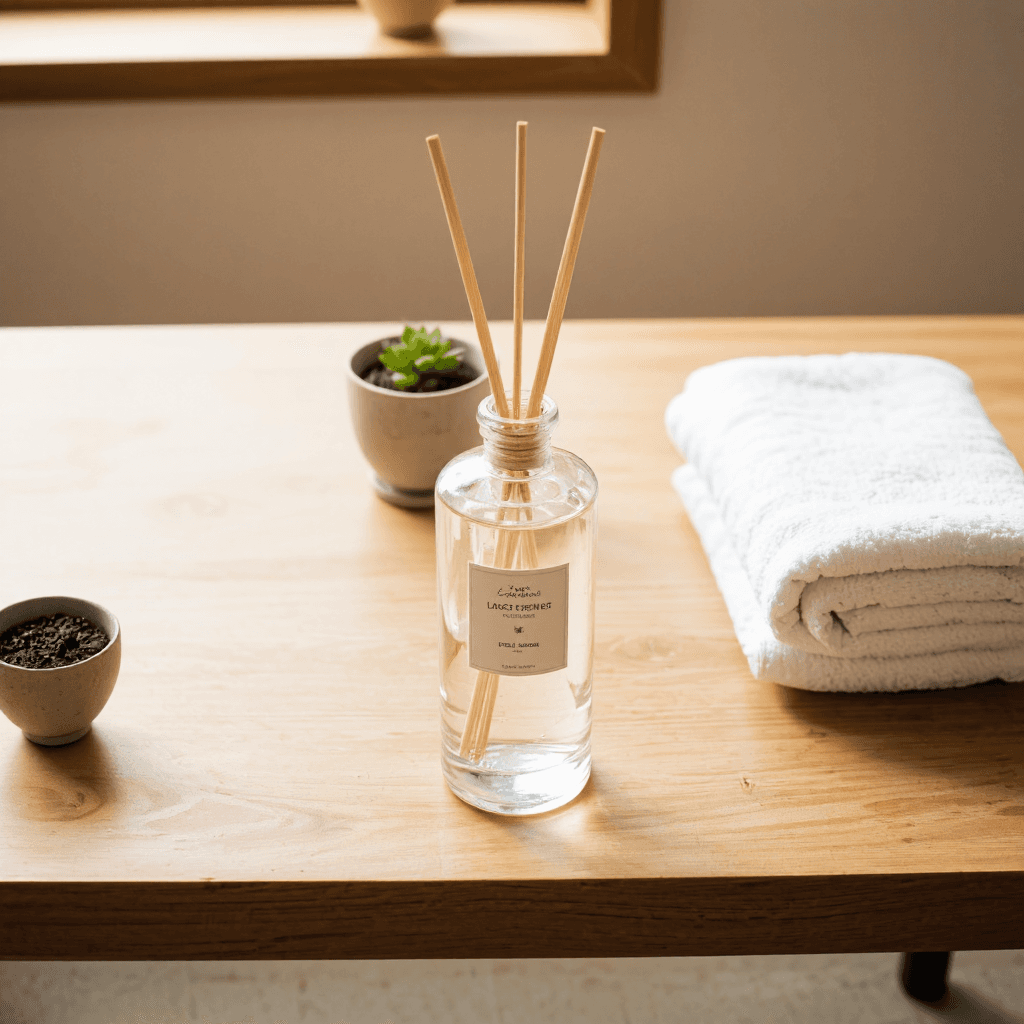 product photography of bottle of reed diffuser