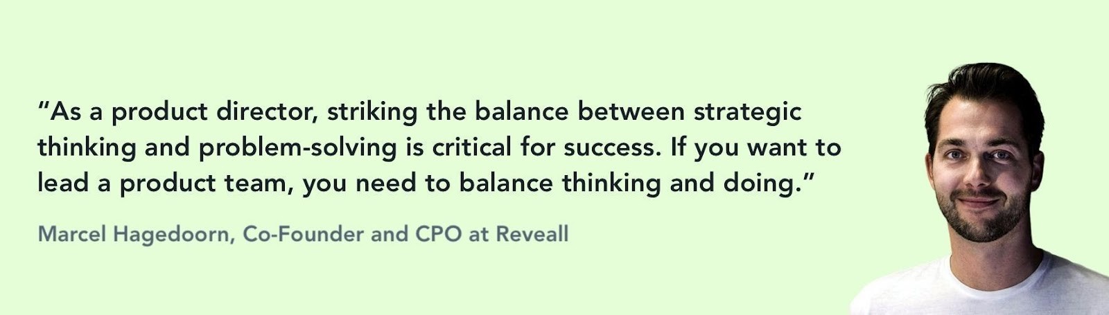 Marcel Hagedoorn quote for director of product