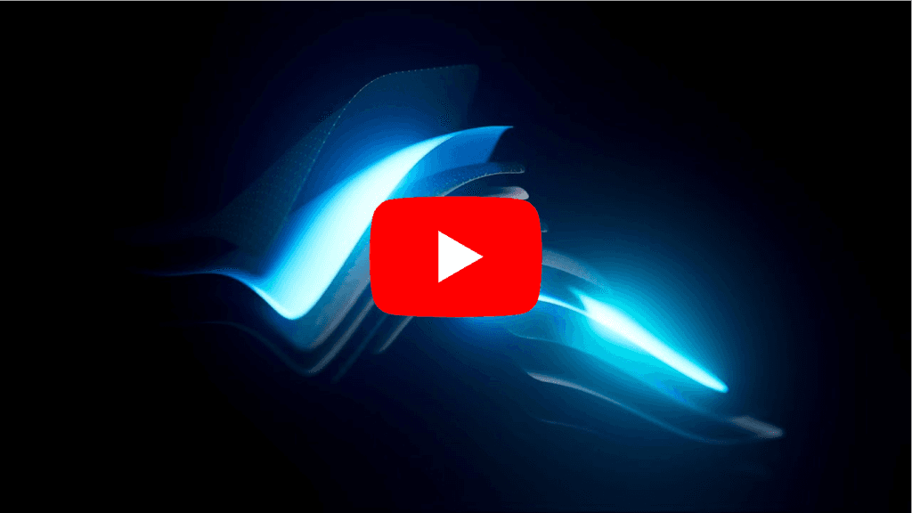 YouTube-Video-Thumbnail mit leuchtend blauen Wellen, Demo von Framer Wireframer
