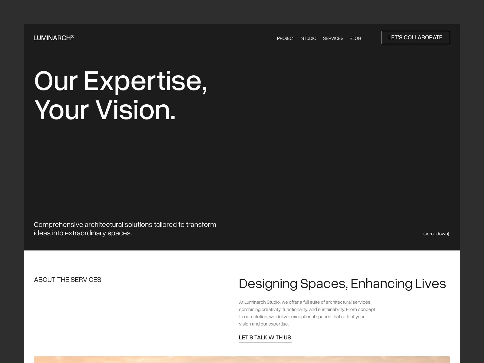 Luminarc template architecture case study page preview
