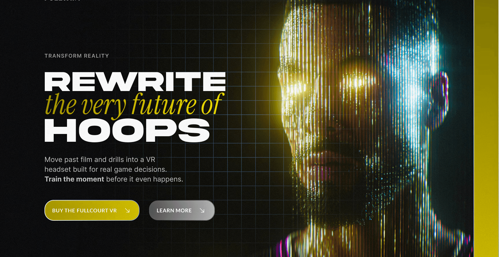 Website Hero Section design basketball athlete