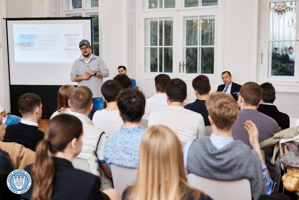 Mag. Berthold Baurek-Karlic, founder and managing director of Venionaire Capital talks to LBS students