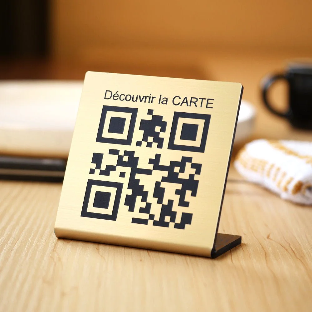 Chevalet QR Code Gravé - Avec Phrase