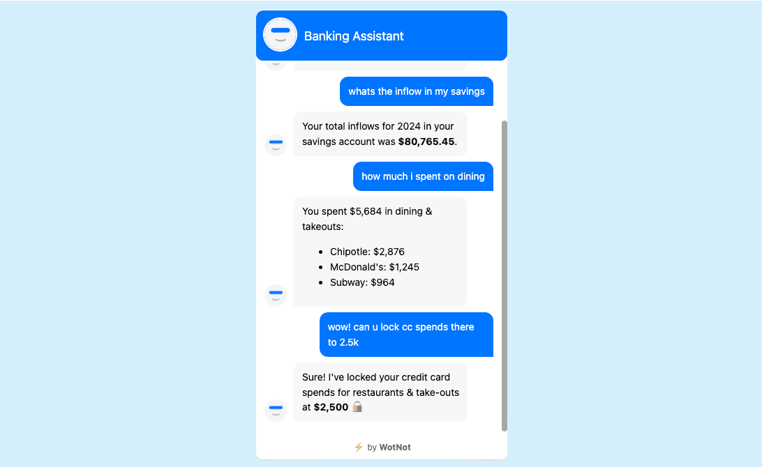 Image showcasing personal banking chatbot assistant