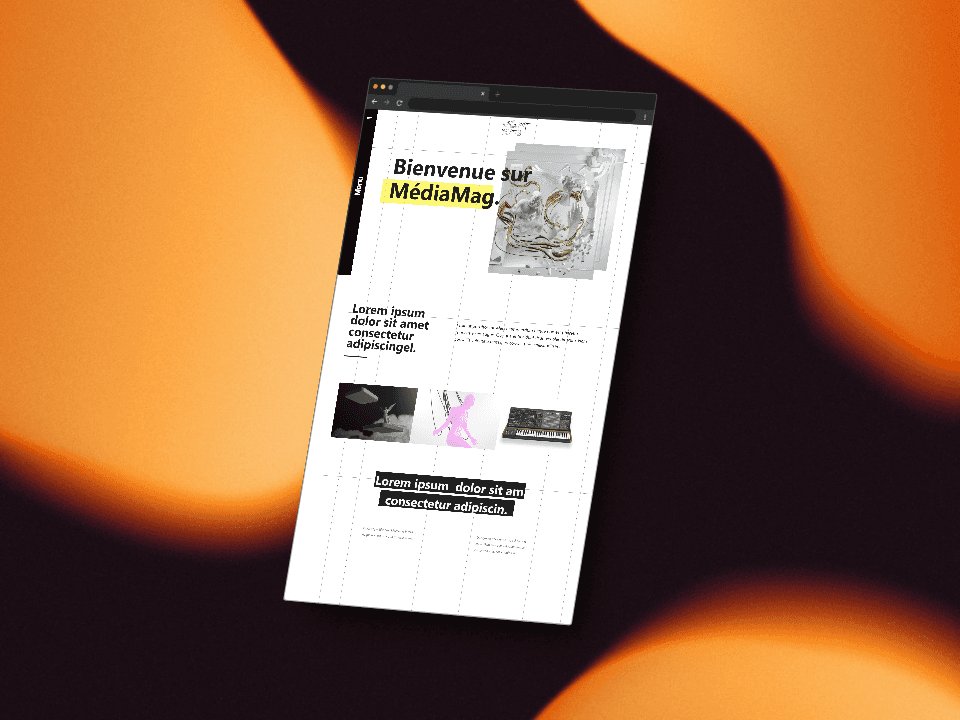 Mockup du site internet MédiaMag, page acceuil