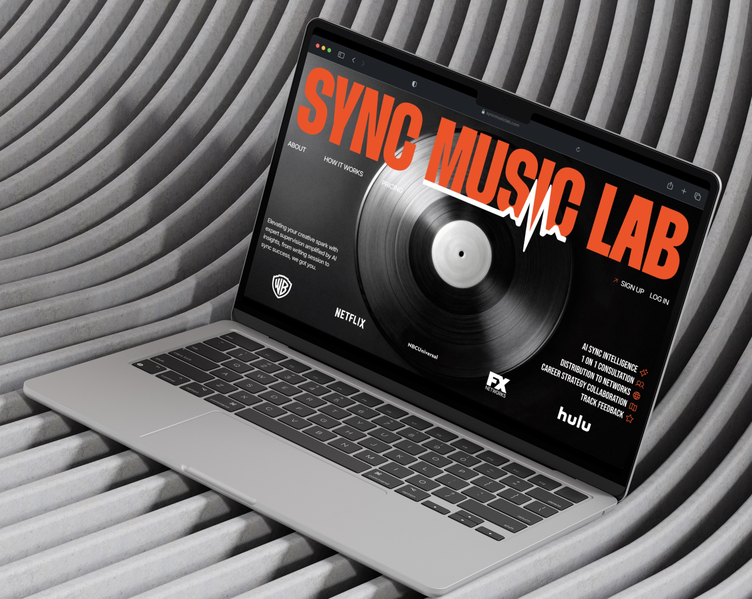 Landing page for Music Company