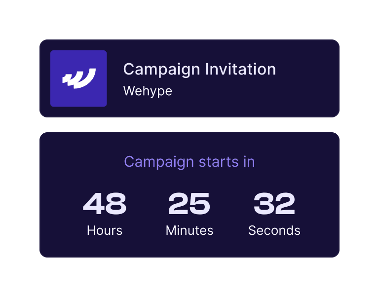 Wehype campaign invitation
