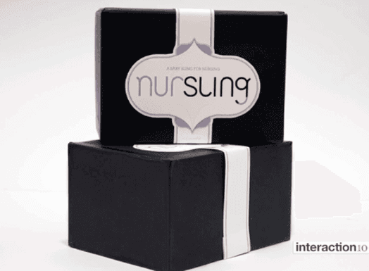 A couple of black boxes one on top of the other with a white band on them and the text nursling.