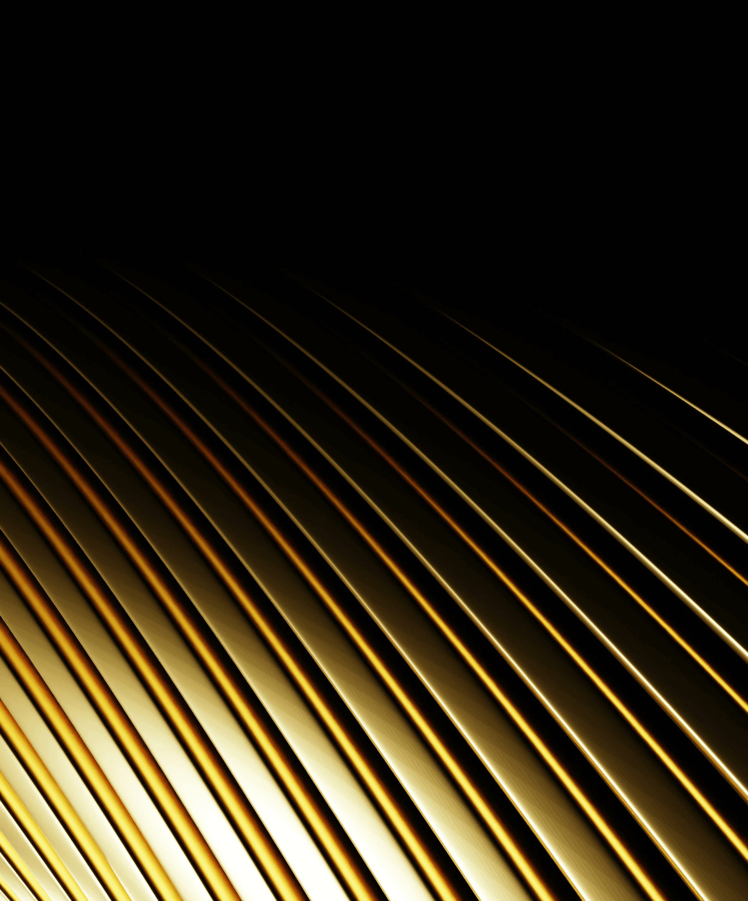 Golden metallic lines against a black background