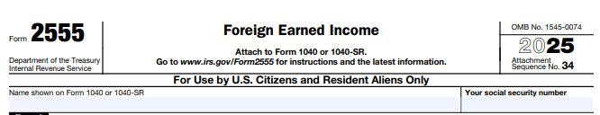 Checklist for claiming the Foreign Earned Income Exclusion (Form 2555)