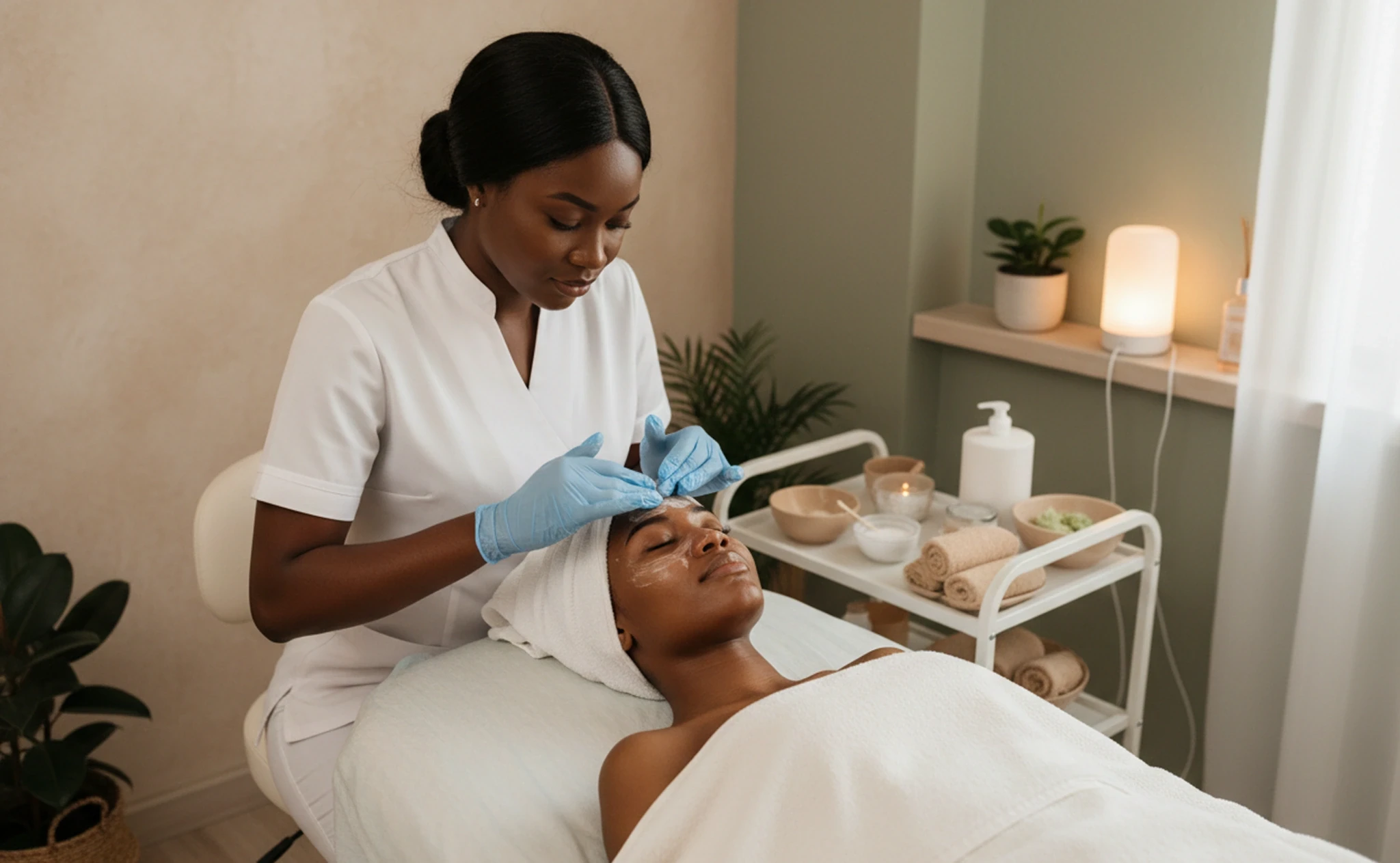 Facial service page on Bukeen for booking skincare appointments