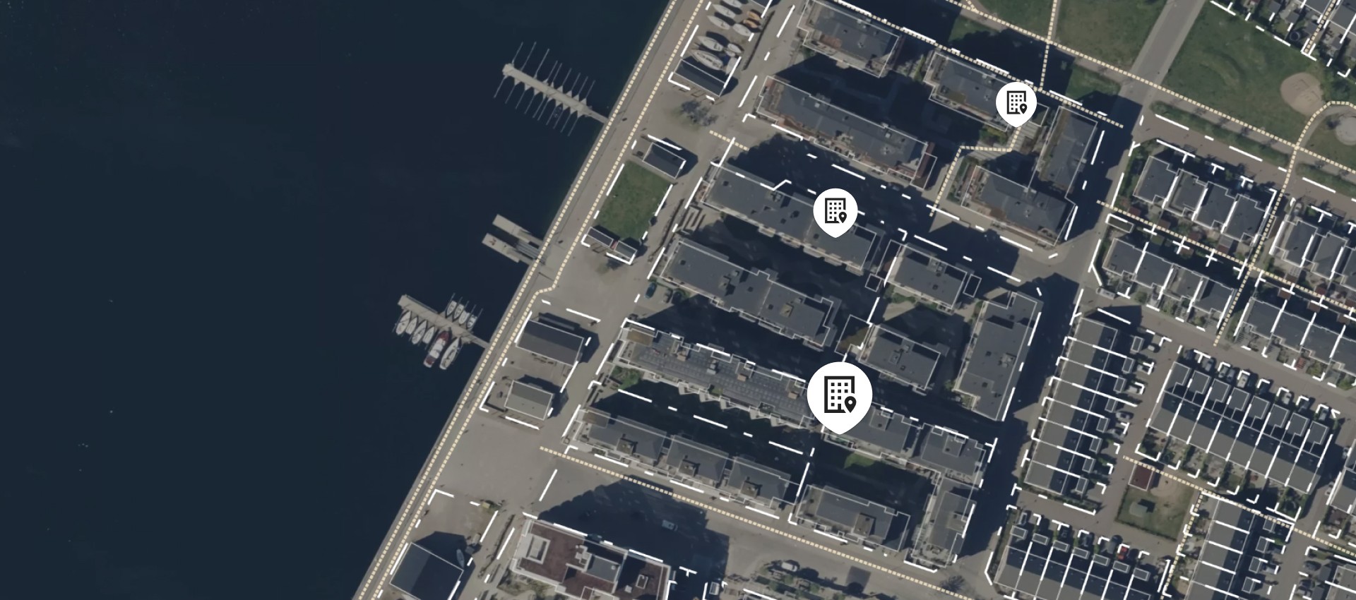 Vy över Växjö, digitala fastigheter