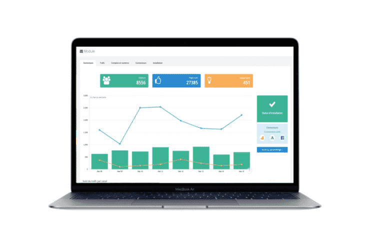 Interface du module de Call-tracking Magnétis