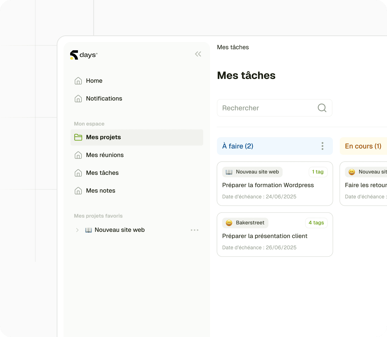 Vue de dashboard Google Meet.