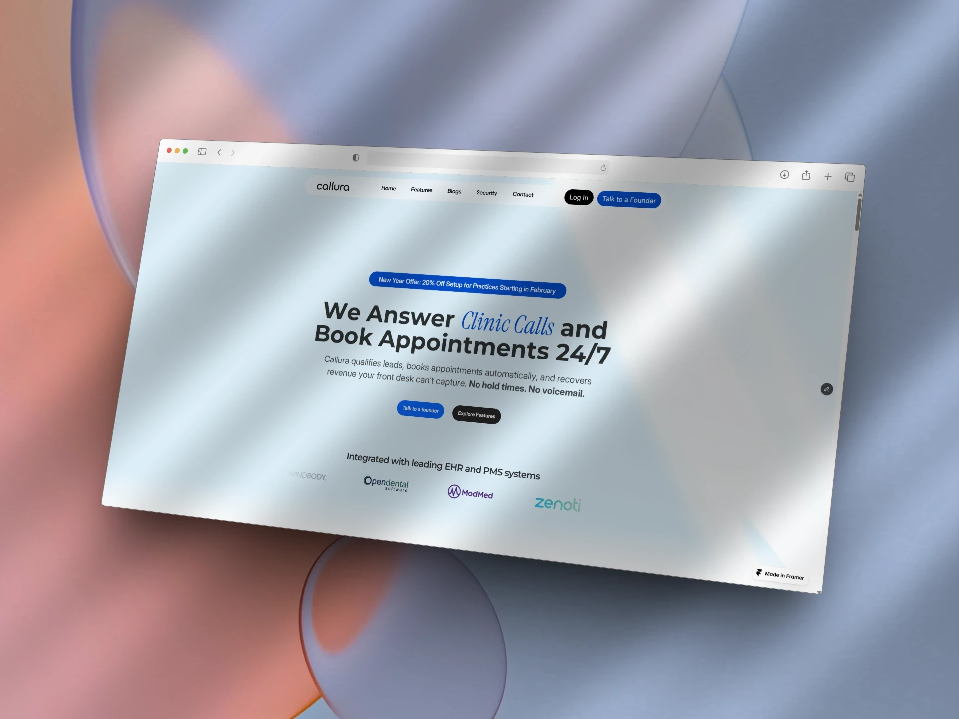 Premium UI/UX deployment by BIGTASK for Callura AI voice agency, engineered for modern SaaS aesthetics and lead conversion.