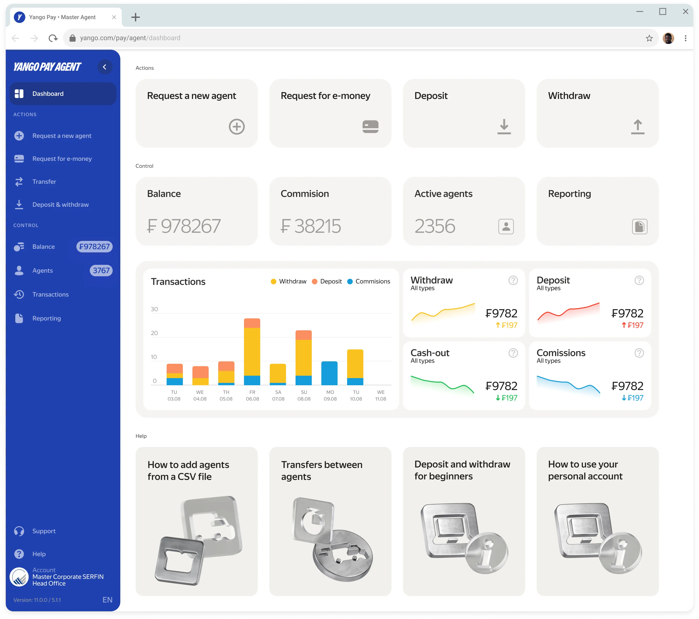 Yango Pay Agents Dashboard