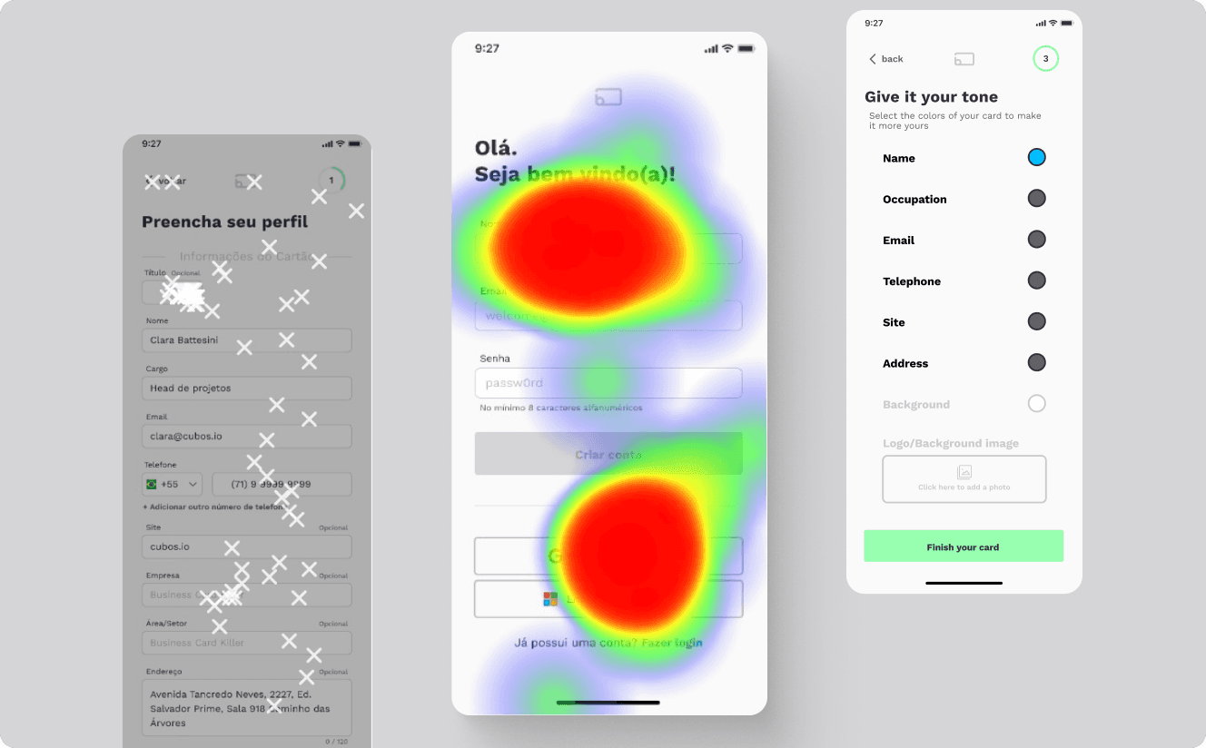 The top half of a screen of a mobile device