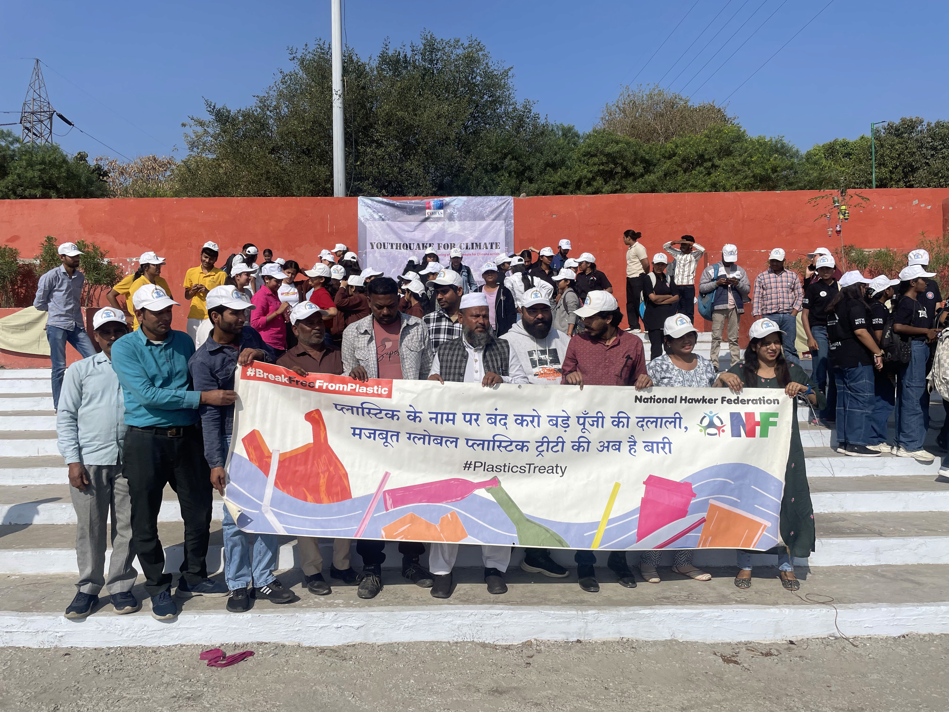 A Climate March at which Awaaz Leadership Labs conducted a workshop