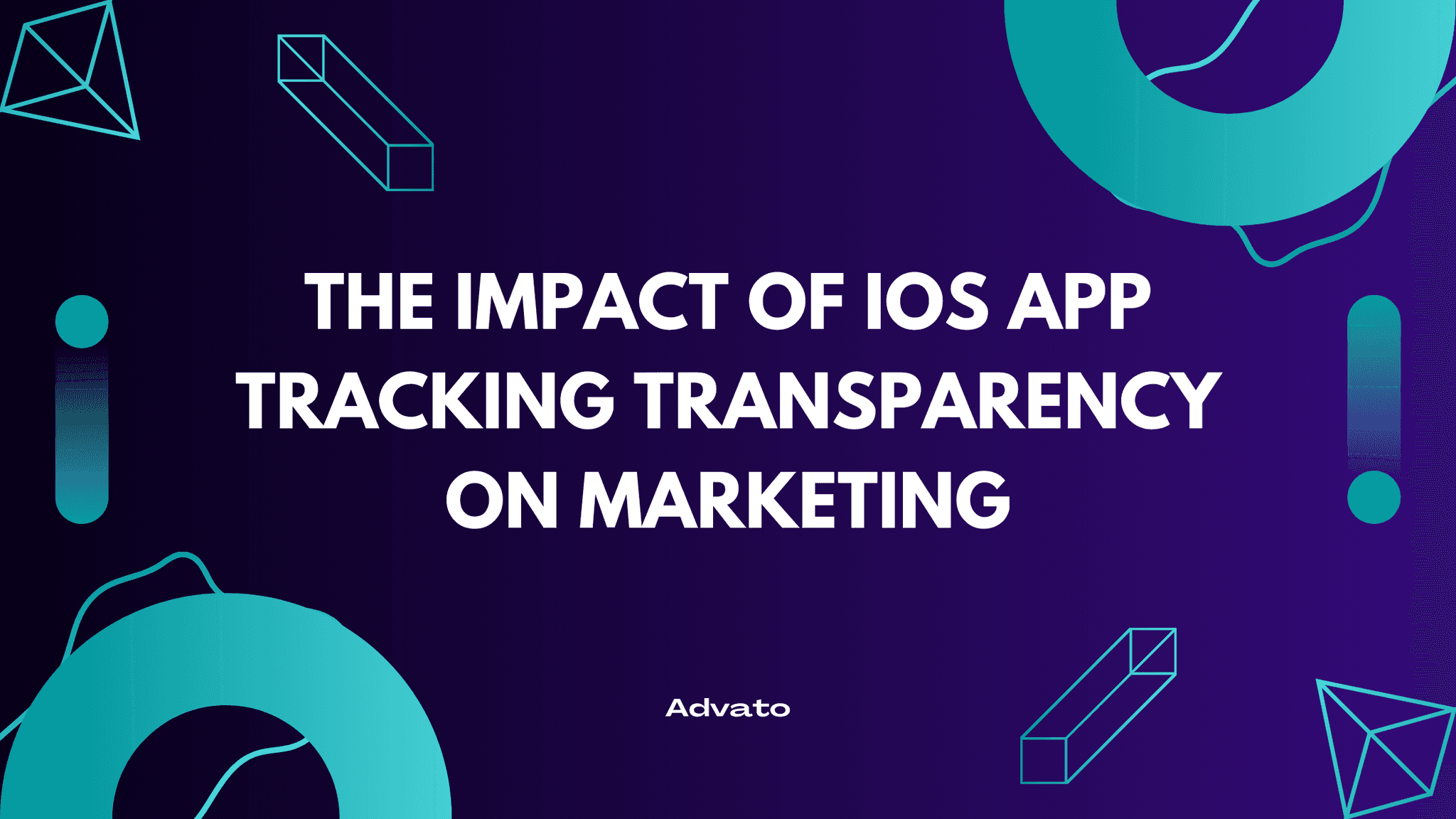 image with purple background and white text that says "The Impact of iOS App Tracking Transparency on Marketing"