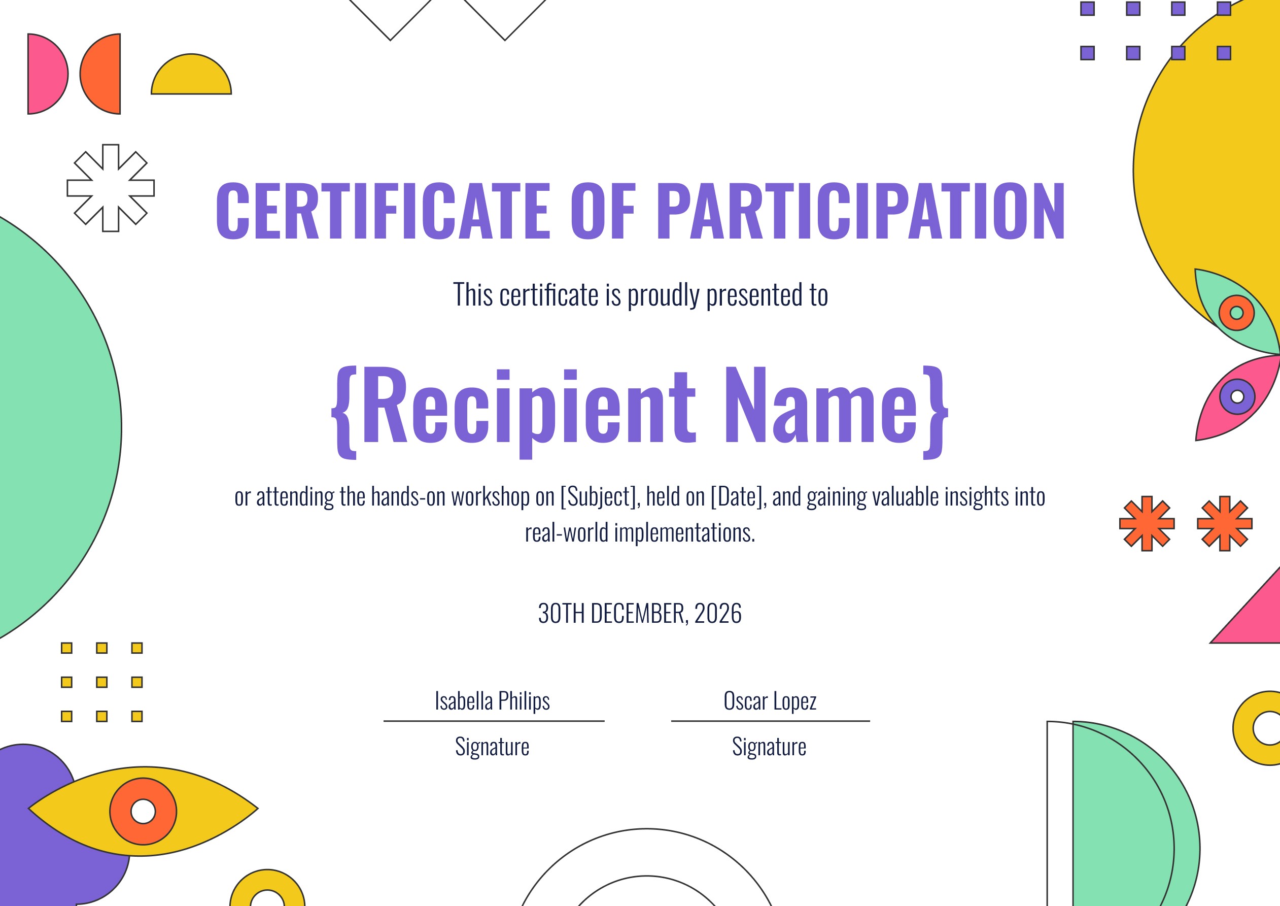 Wauld - Delicate and professional workshop certificate template
