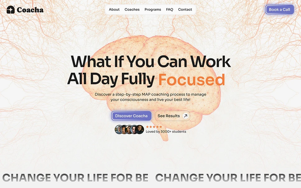MAP coaching website hero section