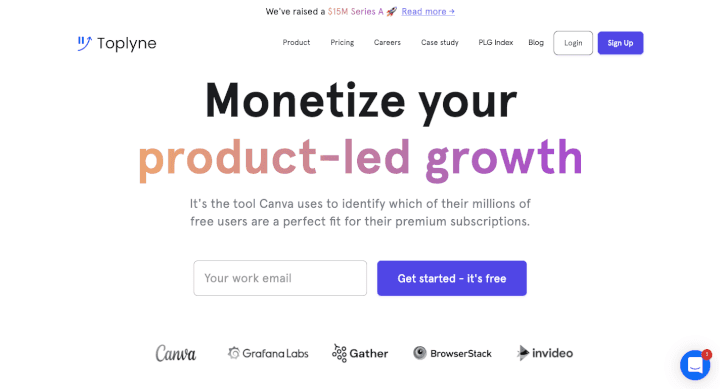 Toplyne is a fantastic SaaS platform you can use alongside other product analytics solutions. 