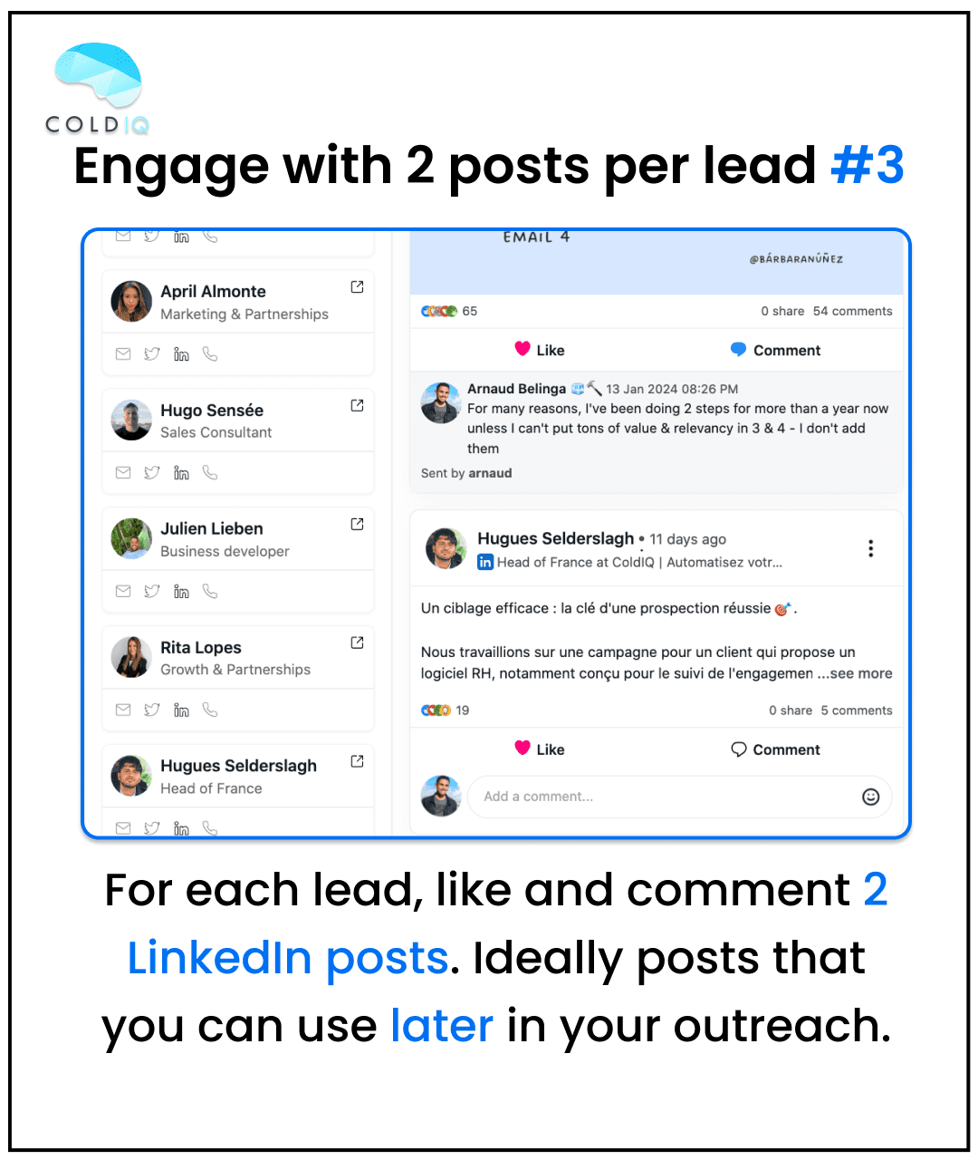 LinkedIn Account-Based Marketing example of engagement with posts