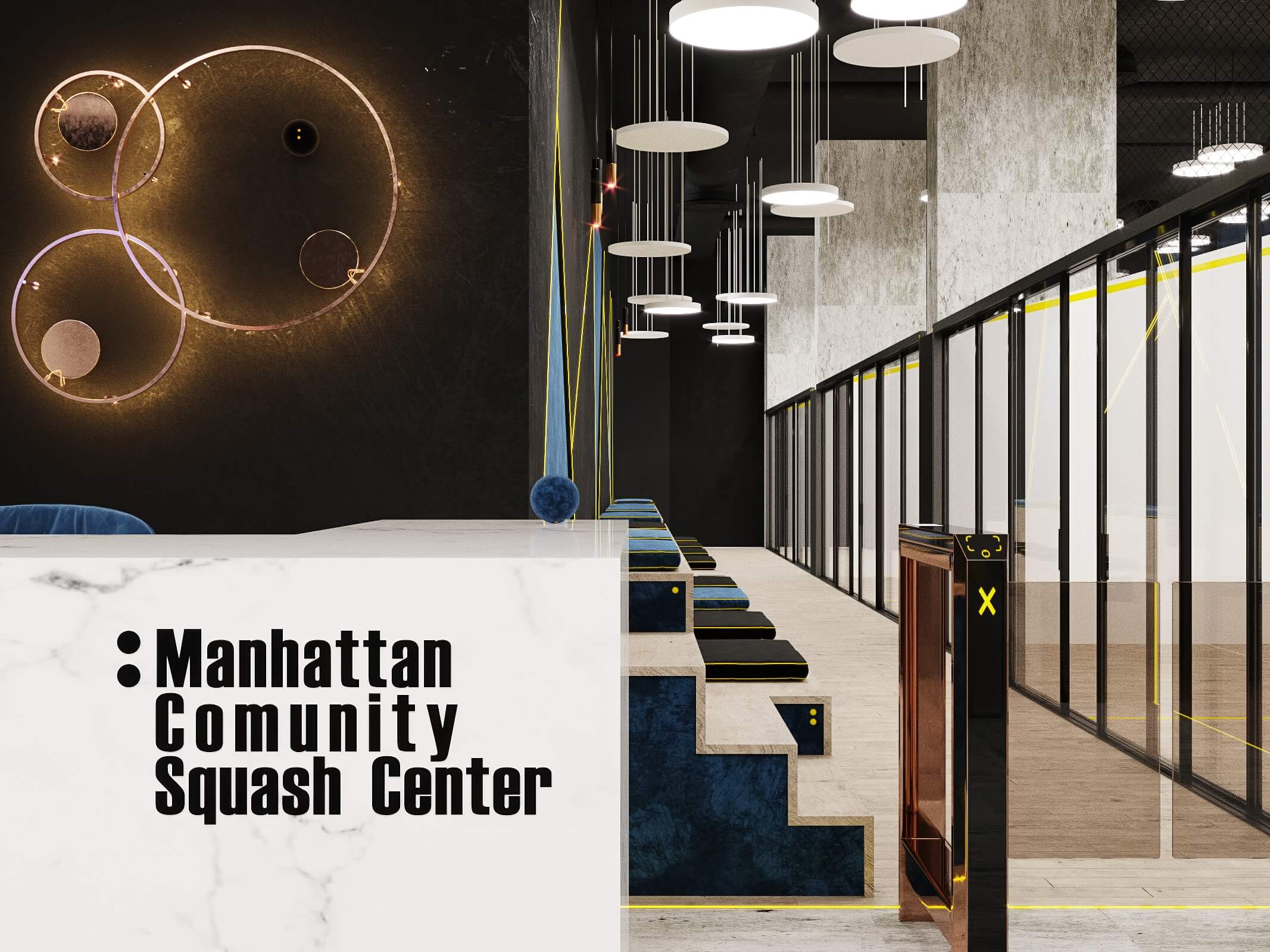 Manhattan Squash Center – commercial interior design in Manhattan, NY by ImPERFECTION DESIGN