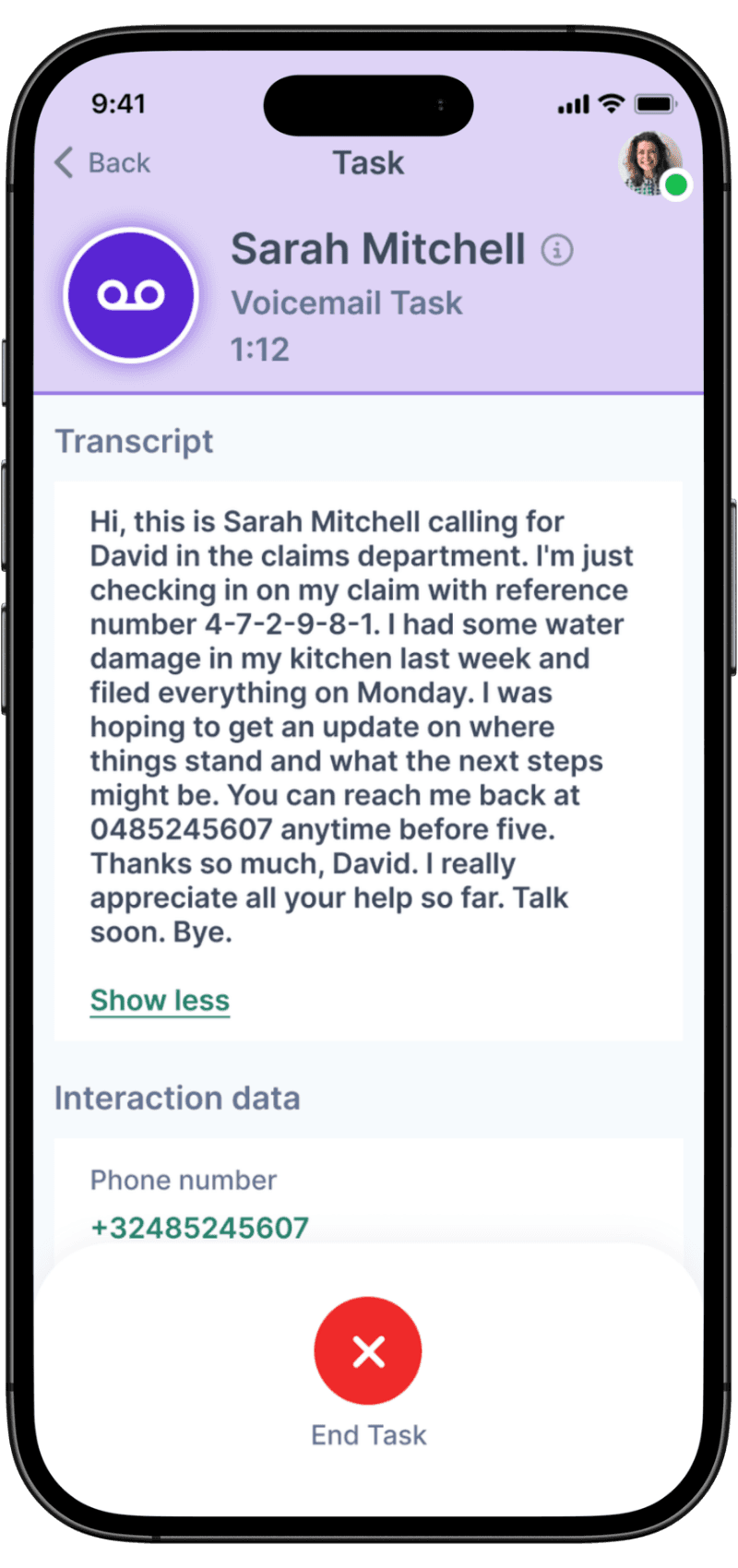 Mobile App for Amazon Connect screenshot