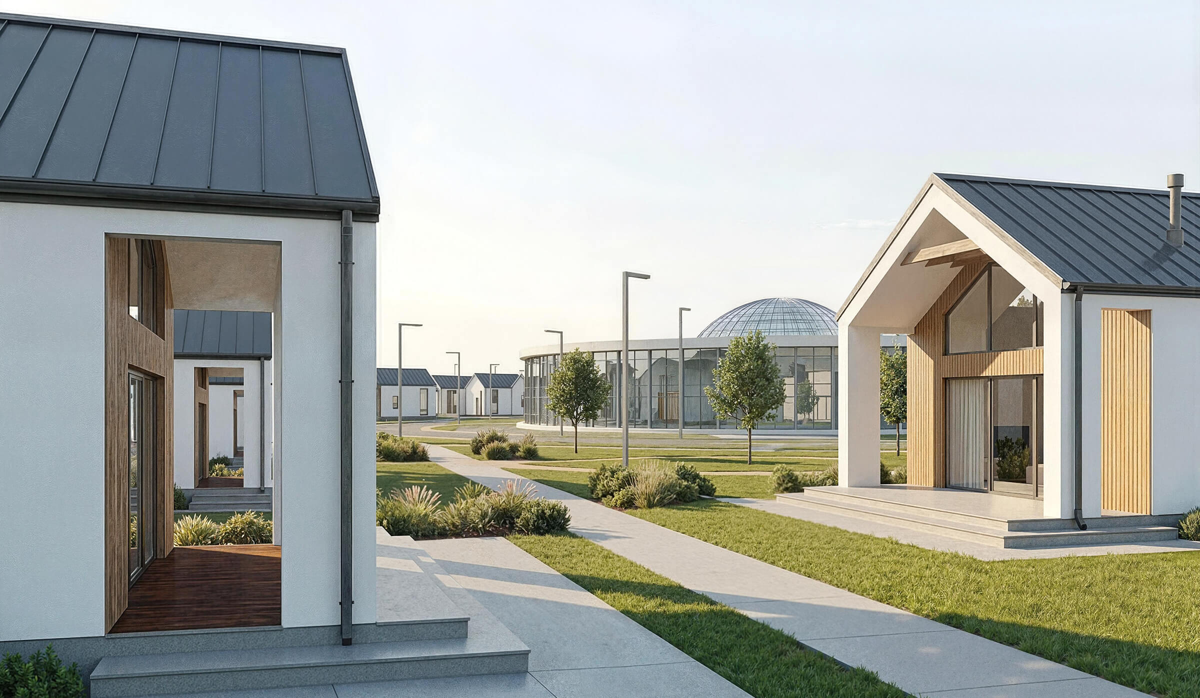 Wizualizacja domków letniskowych znajdujących się w wiosce