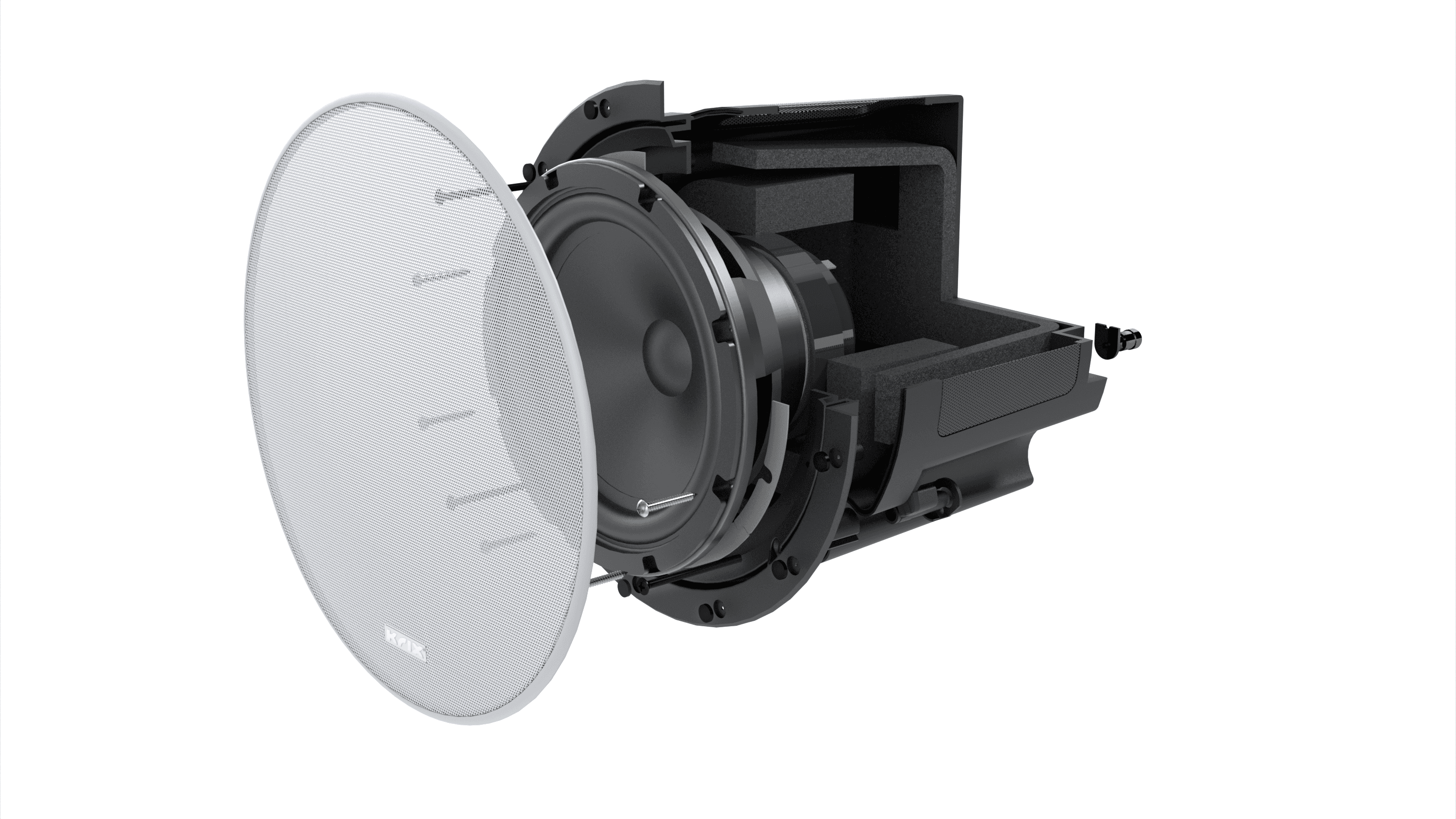Speaker cross-section with front grille detached