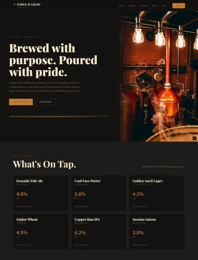 Craft brewery website prompt preview